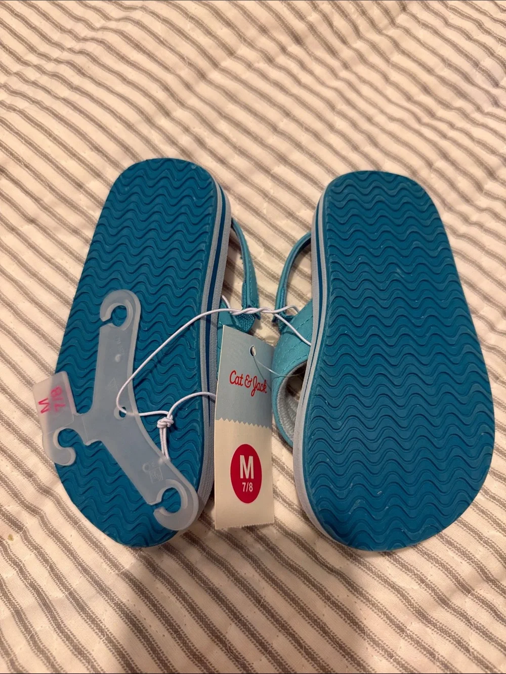 Cat & Jack Teal Strap Gradient Palm-Print Flip Flops